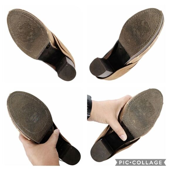 Vince Camuto Distressed Leather CoCo Fold-Over Cuffed Top Clog Booties Size 10 - Picture 11 of 11